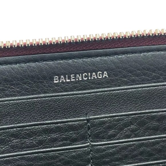 BALENCIAGA logo Everyday Continental Zip Around Long Wallet Unused - Picture 10 of 12